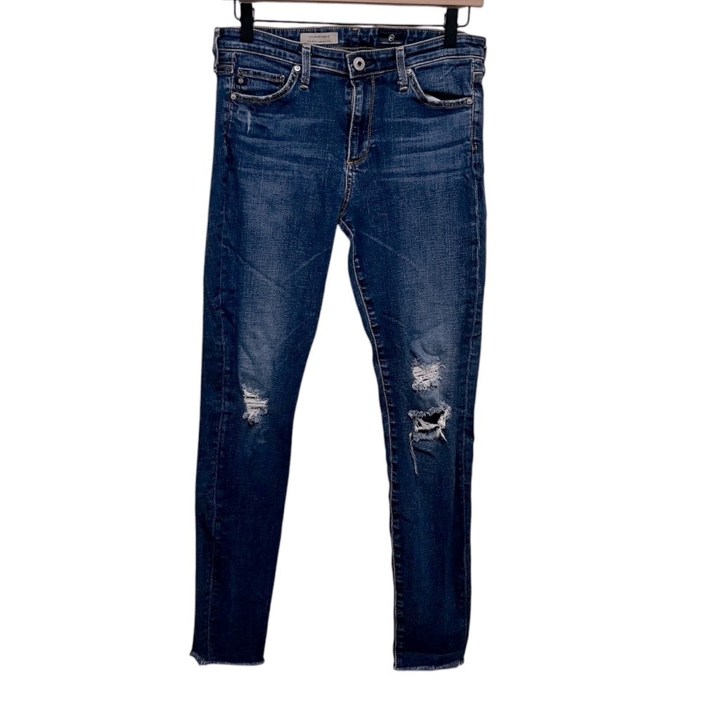 AG ADRIANO GOLDSCHMIED The Middi Ankle Legging Distressed Midrise Jeans Size 28R